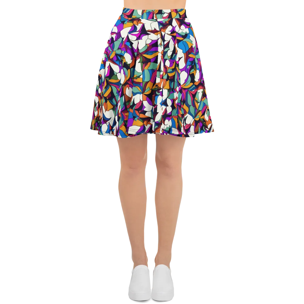 Electric Florilegium on Skater Skirt — Front