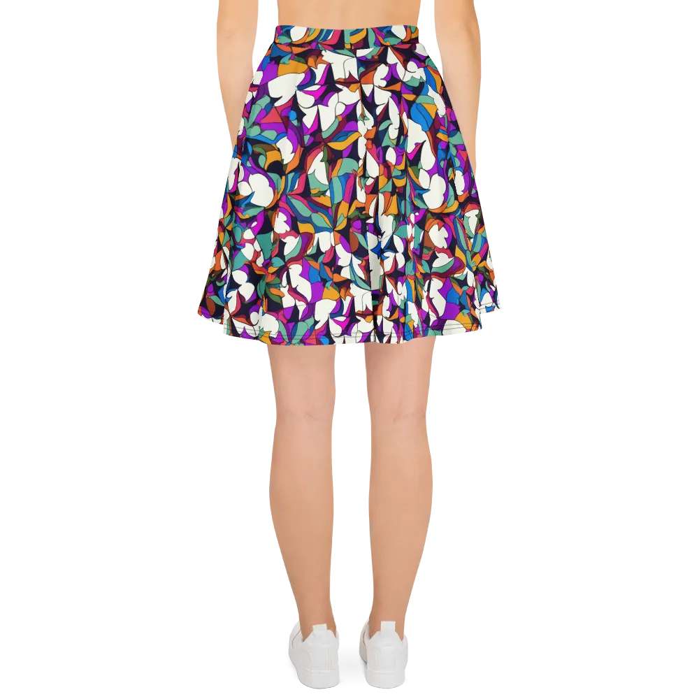 Electric Florilegium on Skater Skirt — Back