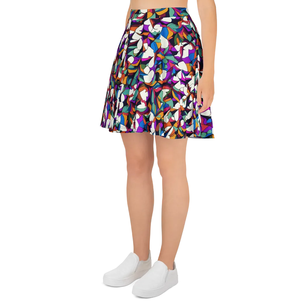 Electric Florilegium on Skater Skirt — Left