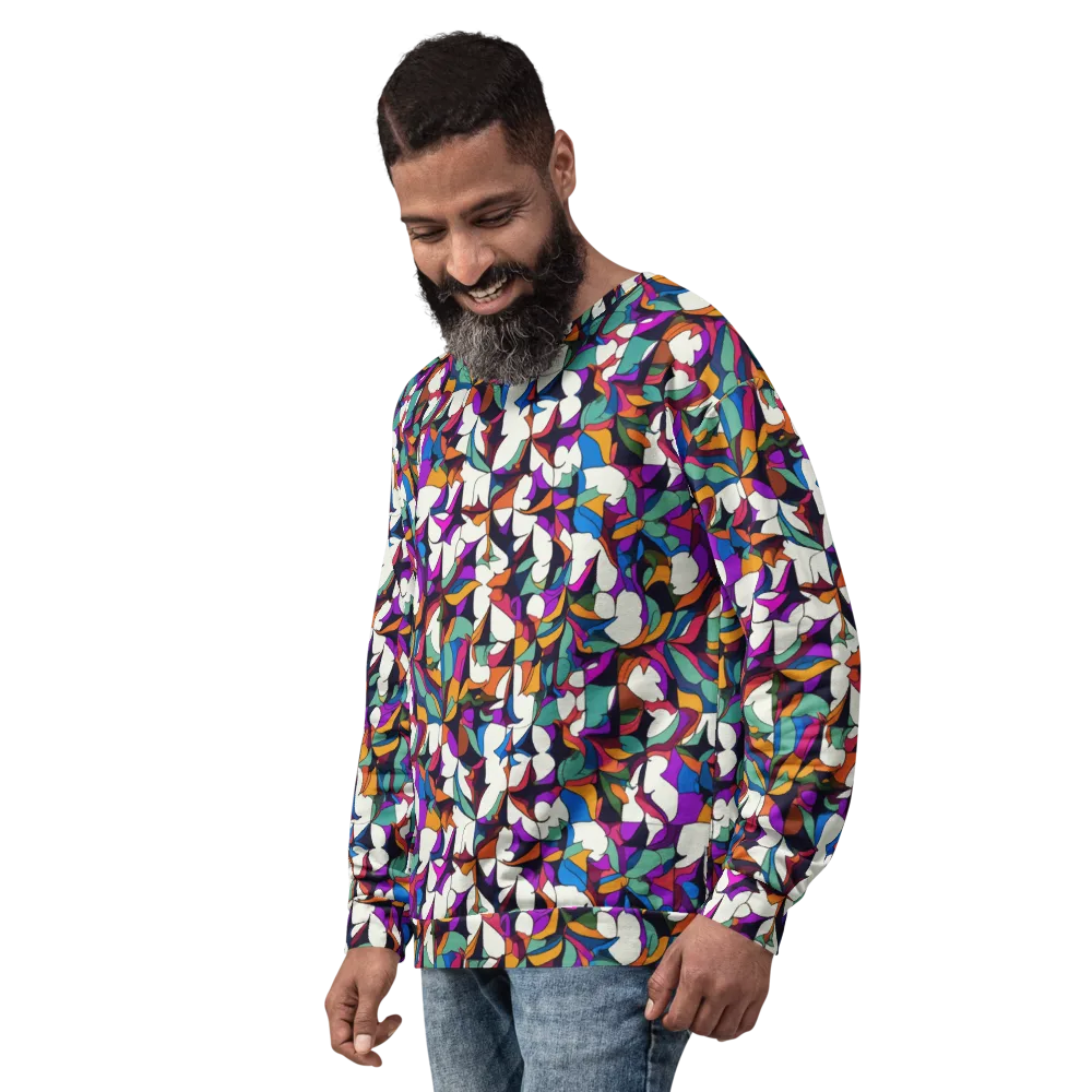 Electric Florilegium on Sweatshirt — Left Front