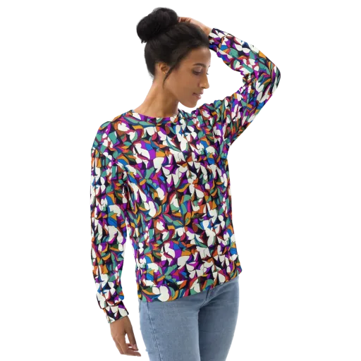 Electric Florilegium on a Sweatshirt