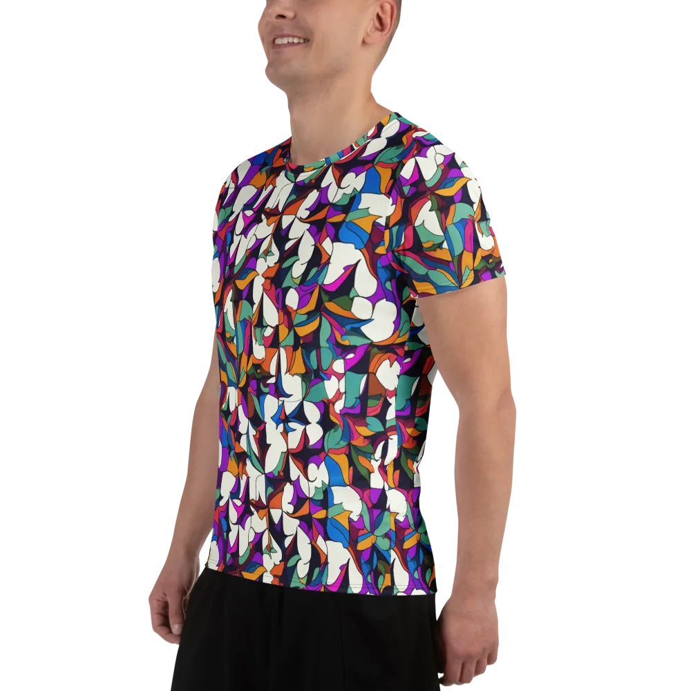 Electric Florilegium on Men's Athletic T-Shirt — Left