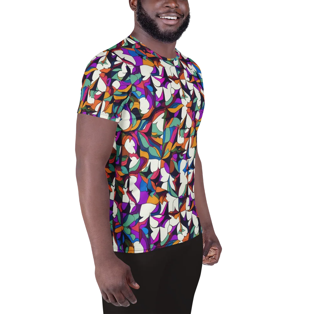 Electric Florilegium on Men's Athletic T-Shirt — Right