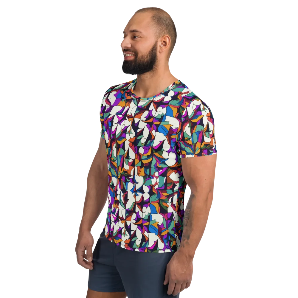 Electric Florilegium on Men's Athletic T-Shirt — Left