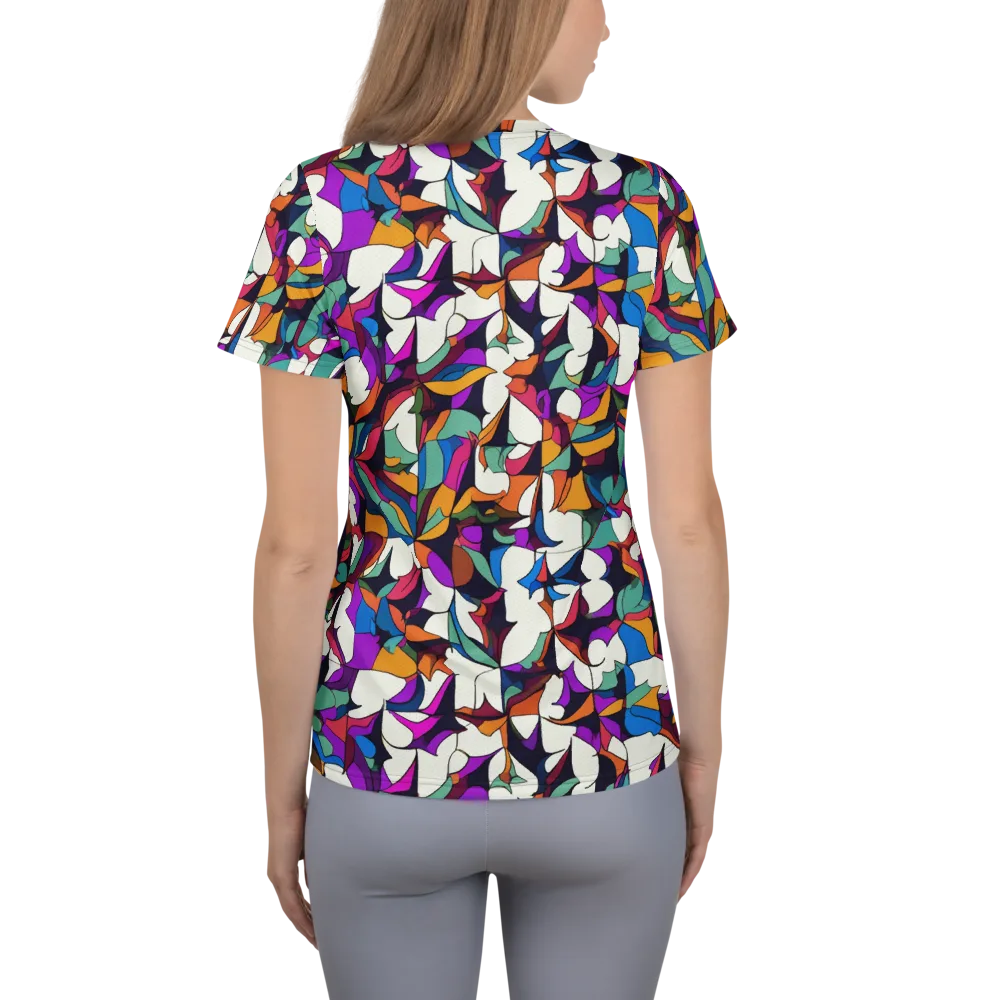 Electric Florilegium on Women's Athletic T-Shirt — Back