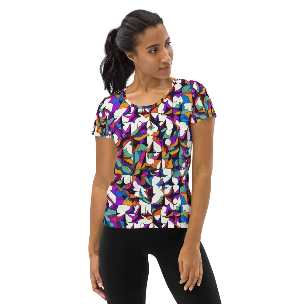 Electric Florilegium on Women's Athletic T-Shirt — Front