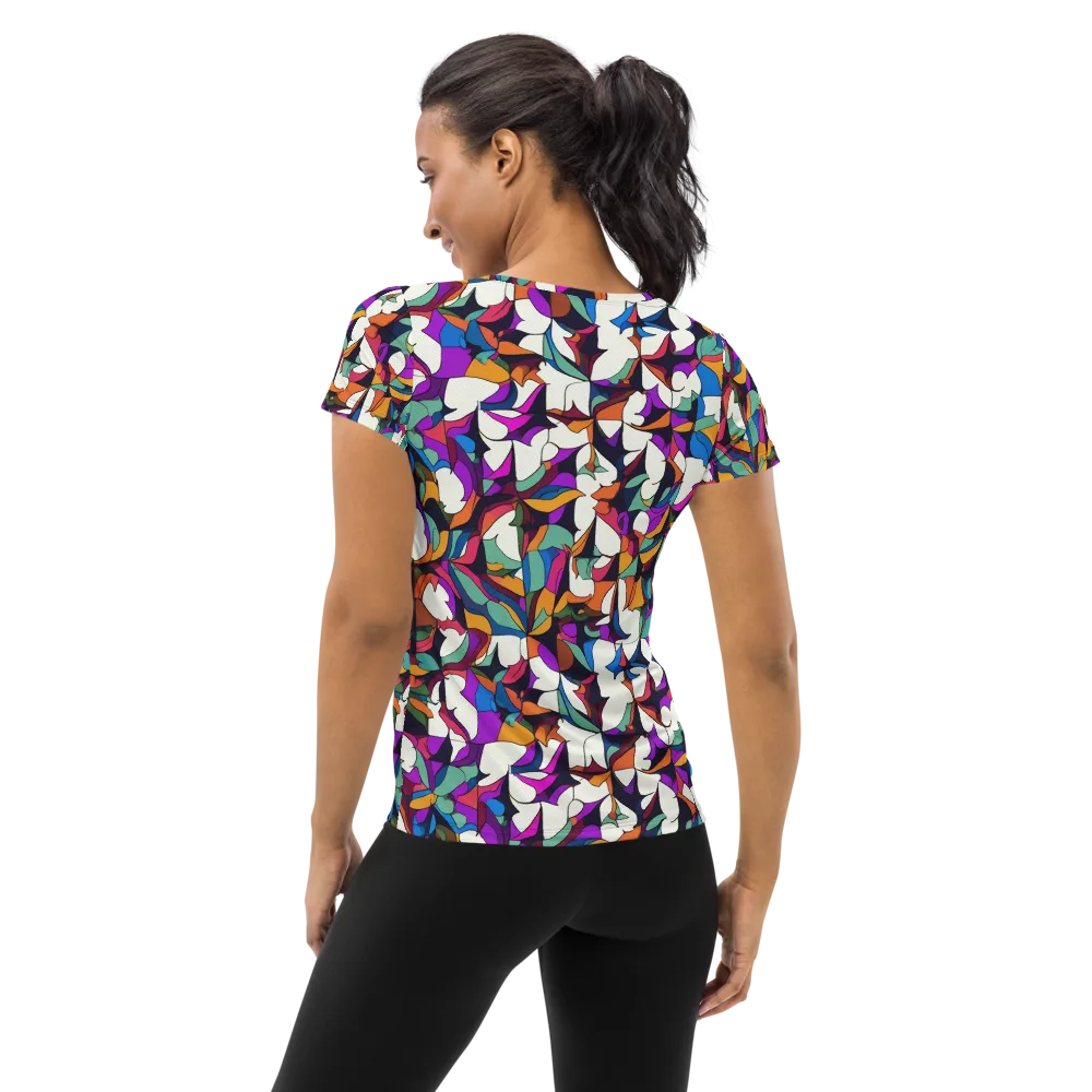 Electric Florilegium on Women's Athletic T-Shirt — Back
