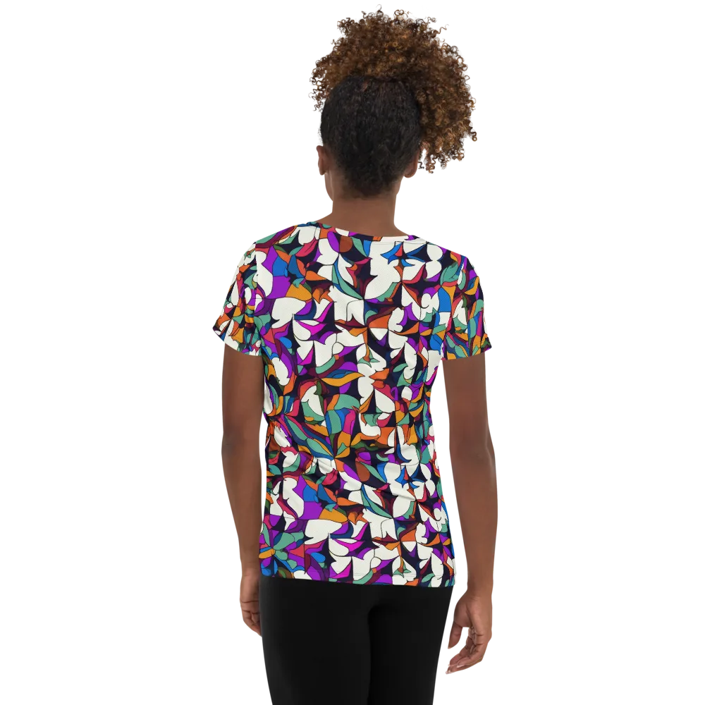 Electric Florilegium on Women's Athletic T-Shirt — Back