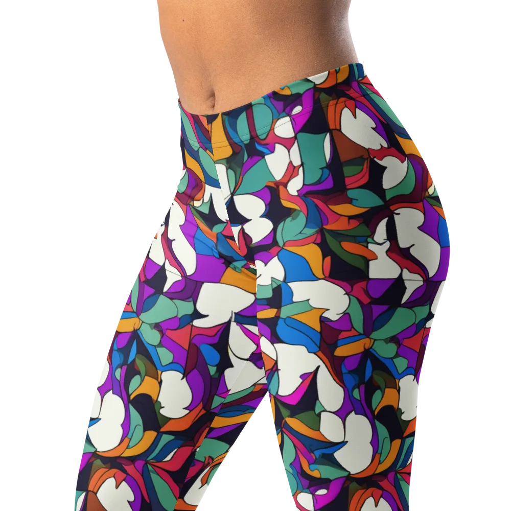 Electric Florilegium on Leggings — Left Front