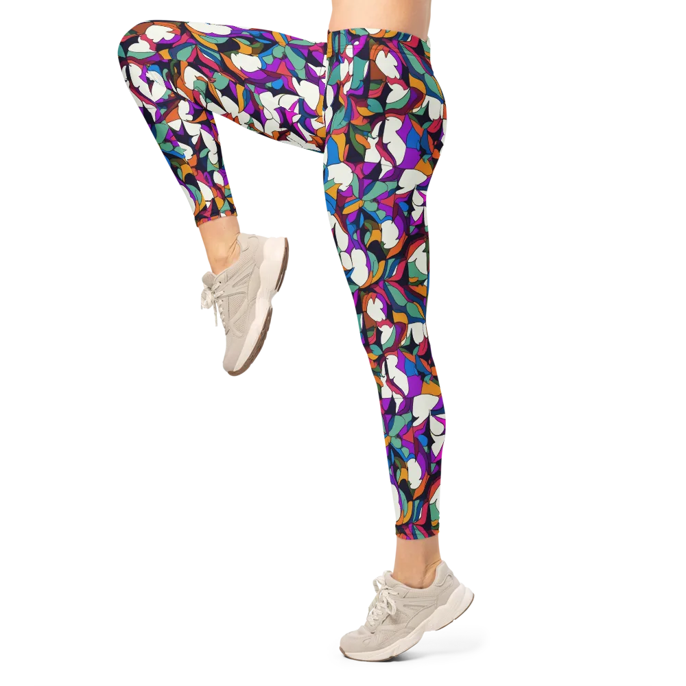 Electric Florilegium on Leggings — Left