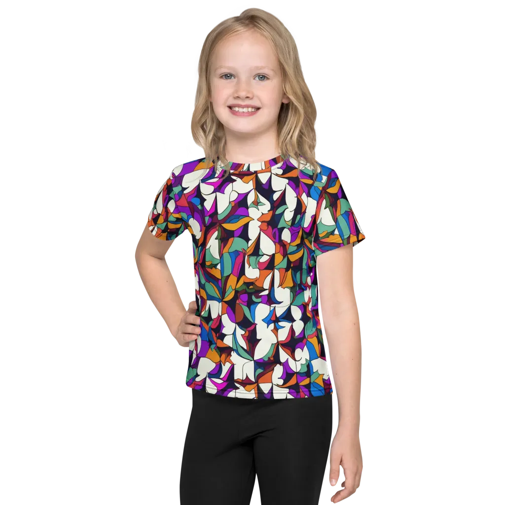 Electric Florilegium on Kids Crew Neck T-Shirt — Front