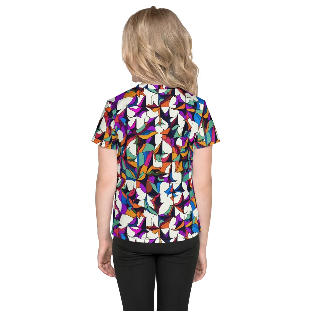 Electric Florilegium on Kids Crew Neck T-Shirt — Back