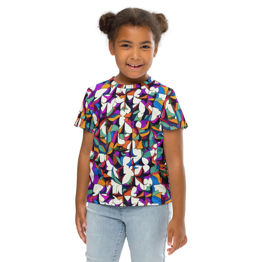 Electric Florilegium on Kids Crew Neck T-Shirt — Front