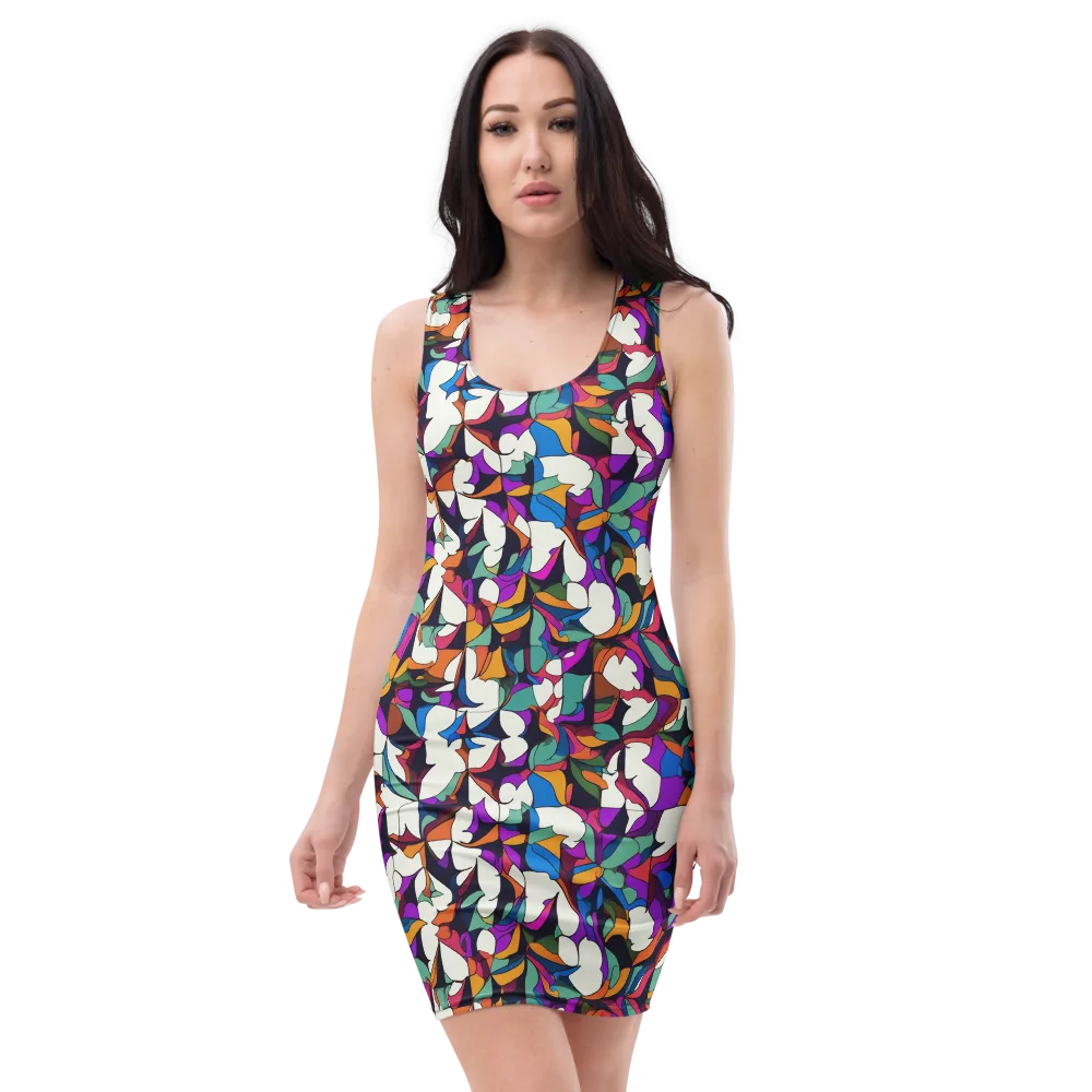 Electric Florilegium on Bodycon Dress — Front