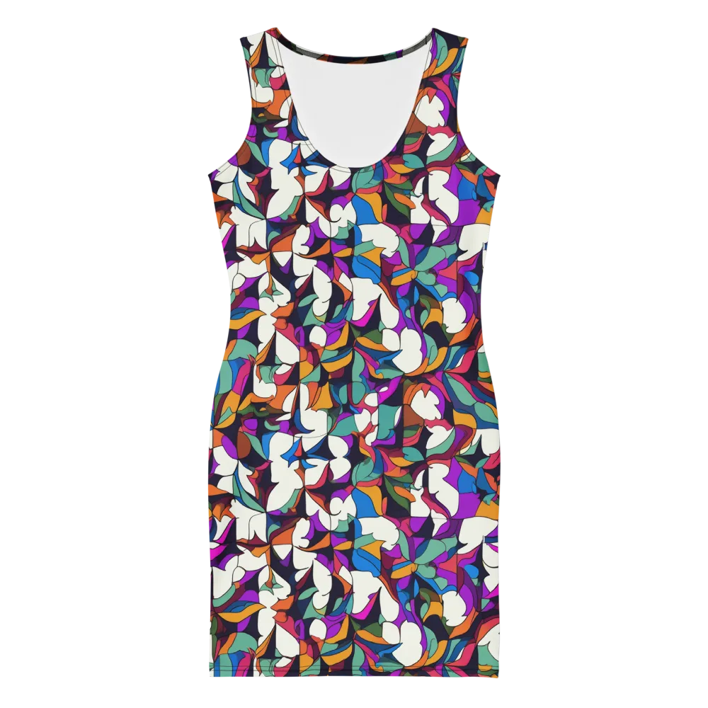 Electric Florilegium on Bodycon Dress — Front