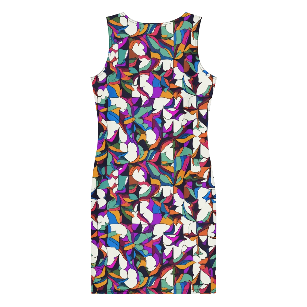 Electric Florilegium on Bodycon Dress — Back