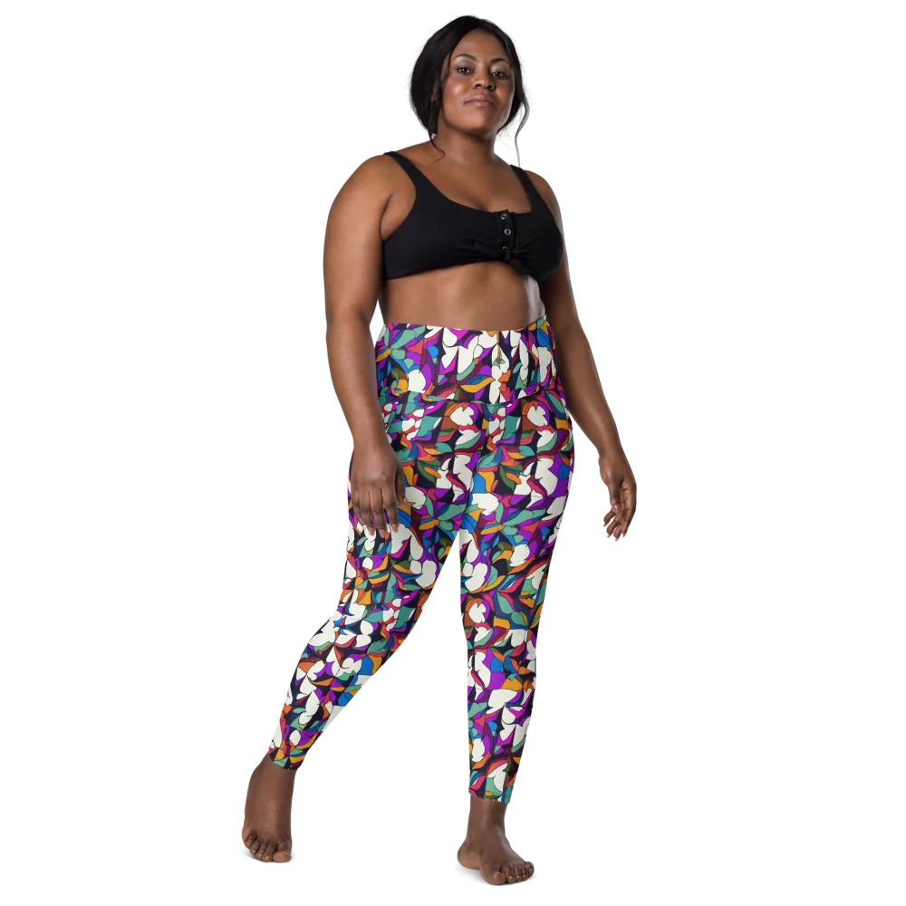 Electric Florilegium on Leggings with Pockets — Front