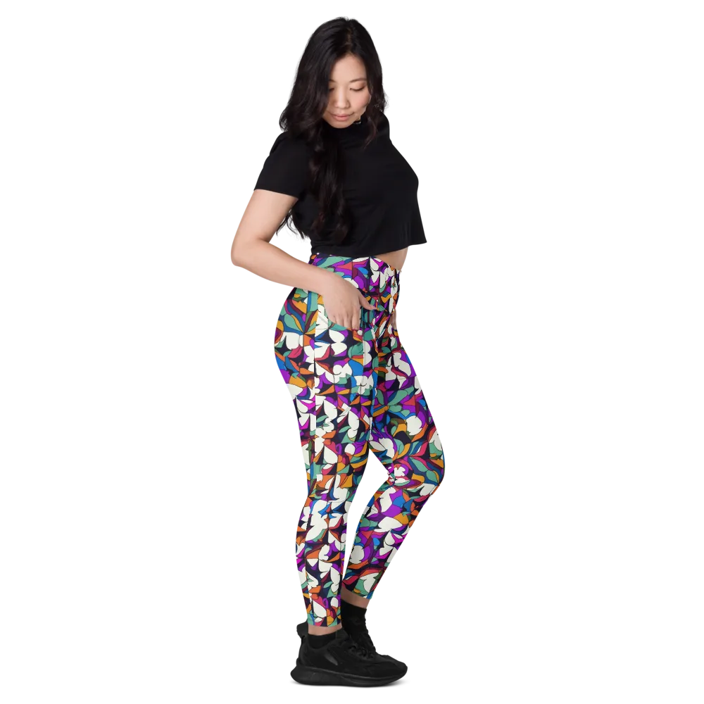 Electric Florilegium on Leggings with Pockets — Right
