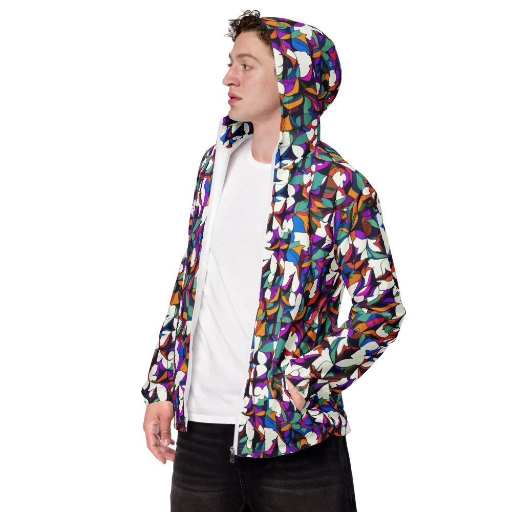 Electric Florilegium on Men's Windbreaker — Left Front
