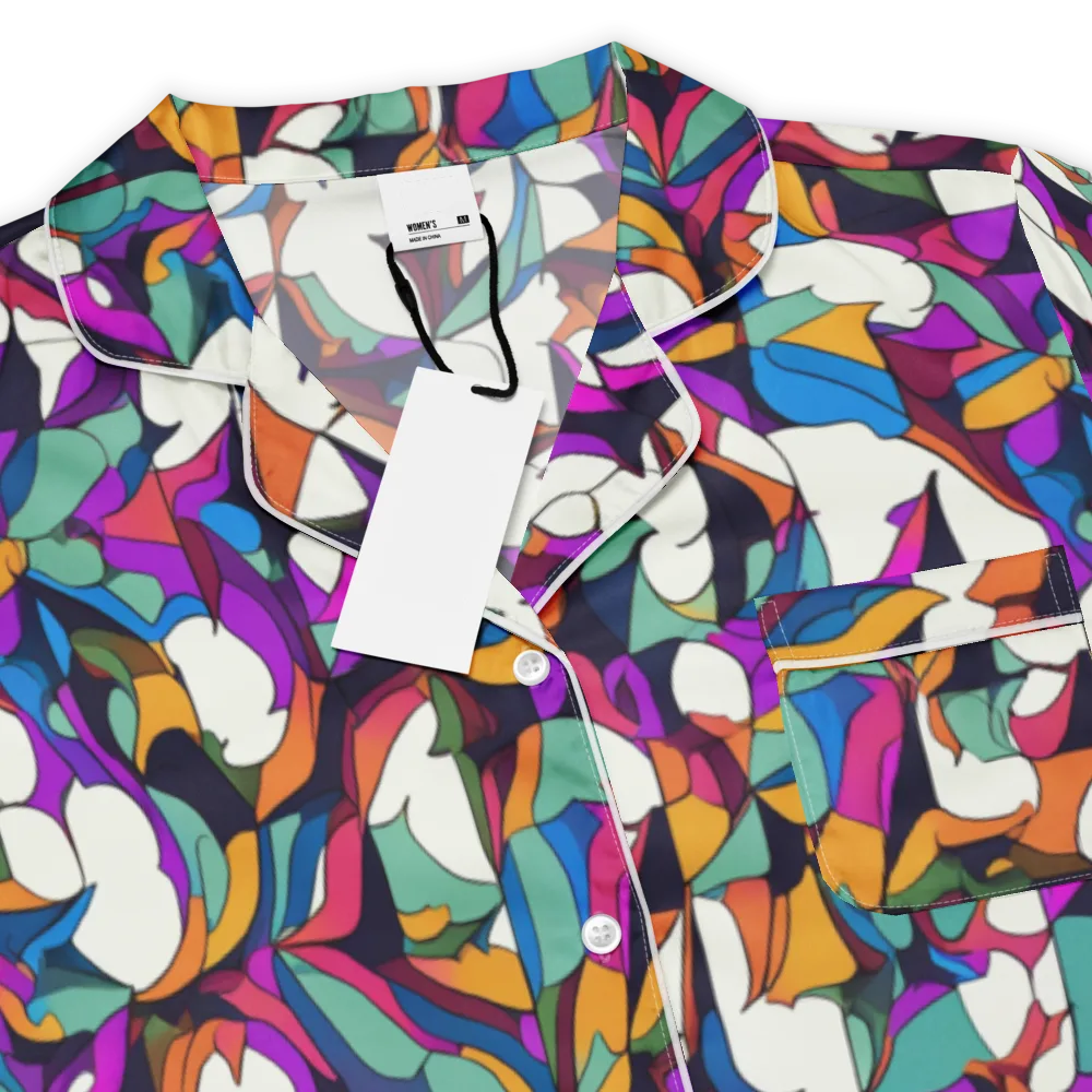 Electric Florilegium on Women's Short Sleeve Pajama Top — Product details