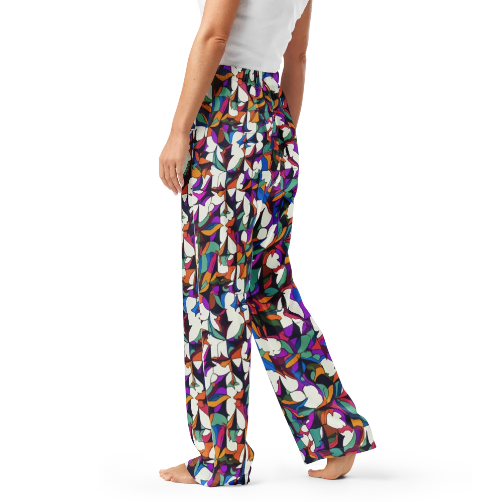 Electric Florilegium on Women's Pajama Pants — Left