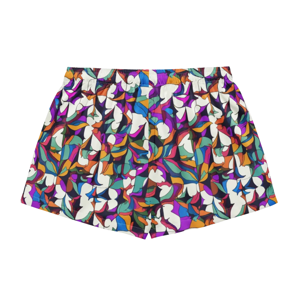 Electric Florilegium on Women's Pajama Shorts — Back