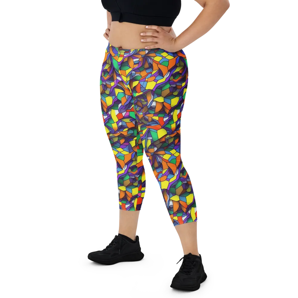Stained Spectrum on Capri Leggings — Front