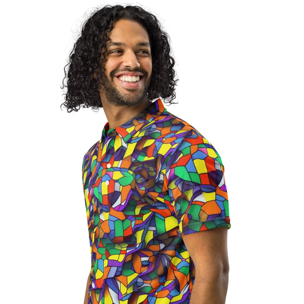 Stained Spectrum on Men's Slim Fit Polo Shirt — Left Front