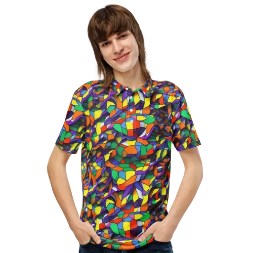 Stained Spectrum on a Men's Slim Fit Polo Shirt