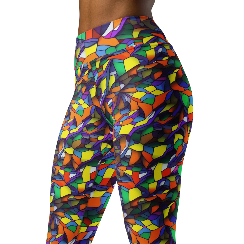 Stained Spectrum on Yoga Leggings — Left Front