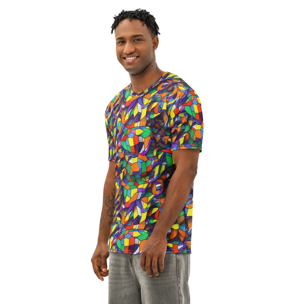 Stained Spectrum on Men's Cotton Crew Neck T-Shirt — Left Front