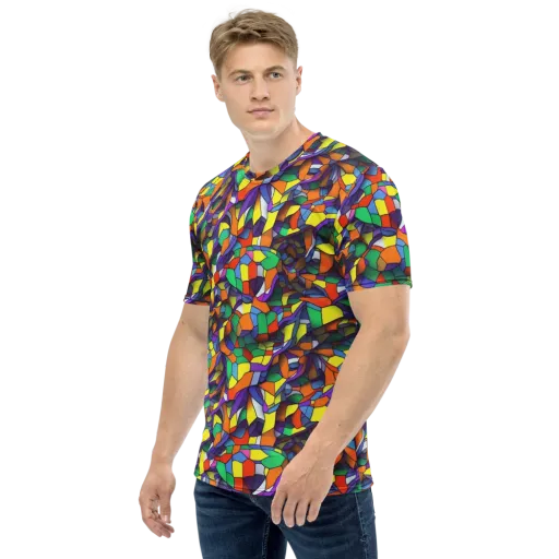 Stained Spectrum on a Men's Crew Neck T-Shirt