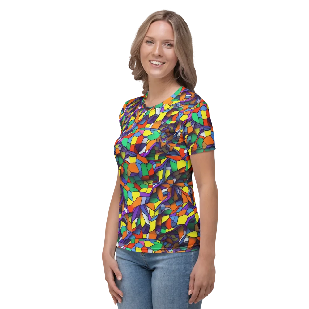 Stained Spectrum on Women's Crew Neck T-Shirt — Left