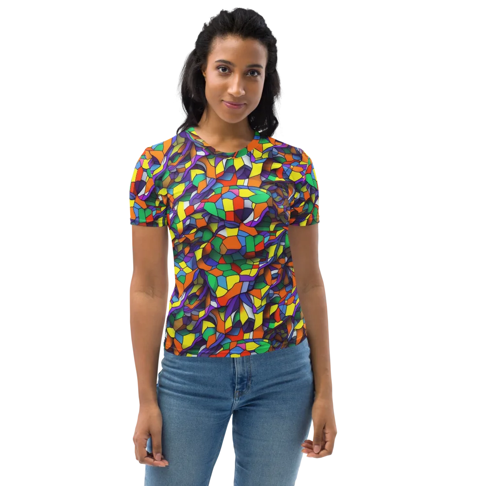 Stained Spectrum on Women's Crew Neck T-Shirt — Front