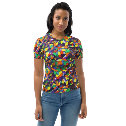Stained Spectrum on a Women's Crew Neck T-Shirt