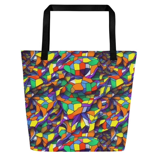Stained Spectrum on a Large Tote Bag W/ Pocket
