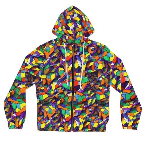 Stained Spectrum on a Women's Full-Zip Hoodie