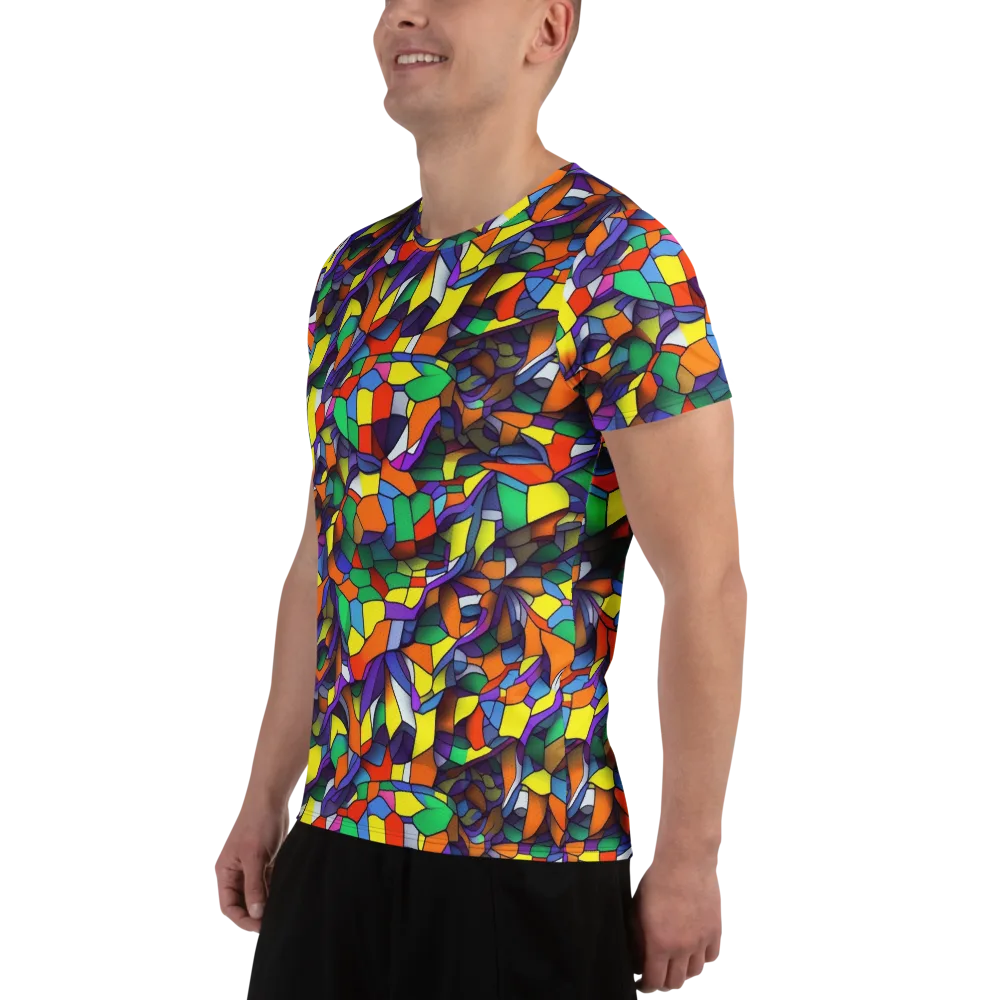 Stained Spectrum on Men's Athletic T-Shirt — Left