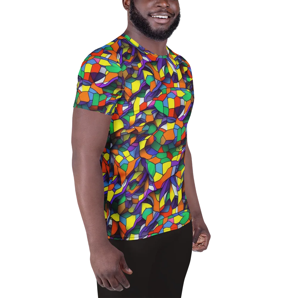 Stained Spectrum on Men's Athletic T-Shirt — Right