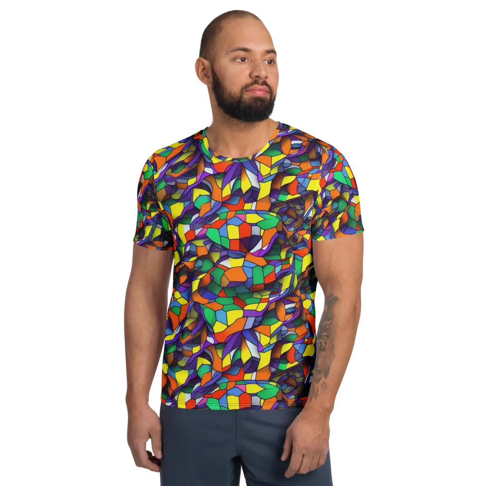 Stained Spectrum on Men's Athletic T-Shirt — Front