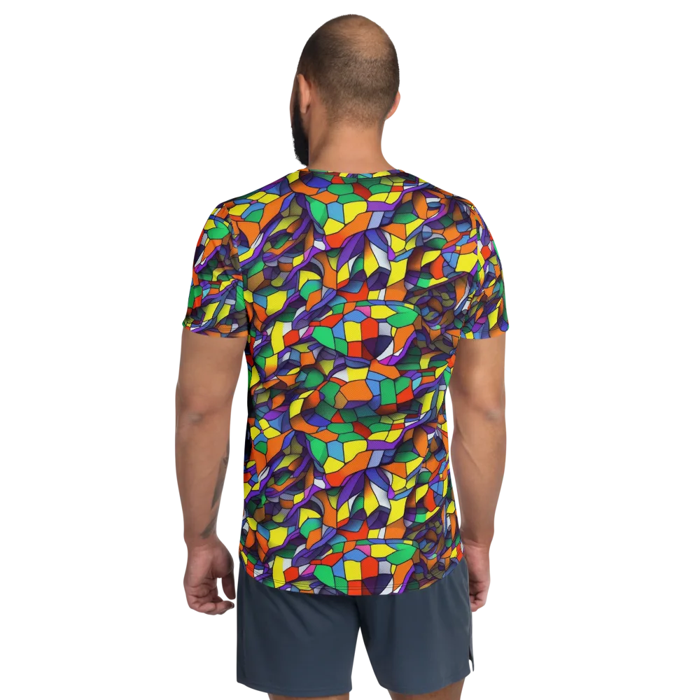 Stained Spectrum on Men's Athletic T-Shirt — Back