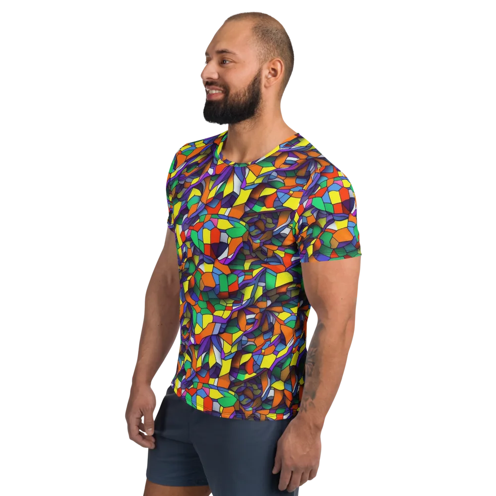 Stained Spectrum on Men's Athletic T-Shirt — Left