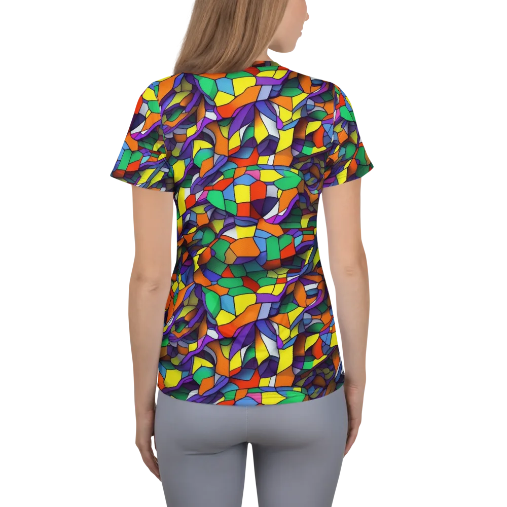 Stained Spectrum on Women's Athletic T-Shirt — Back