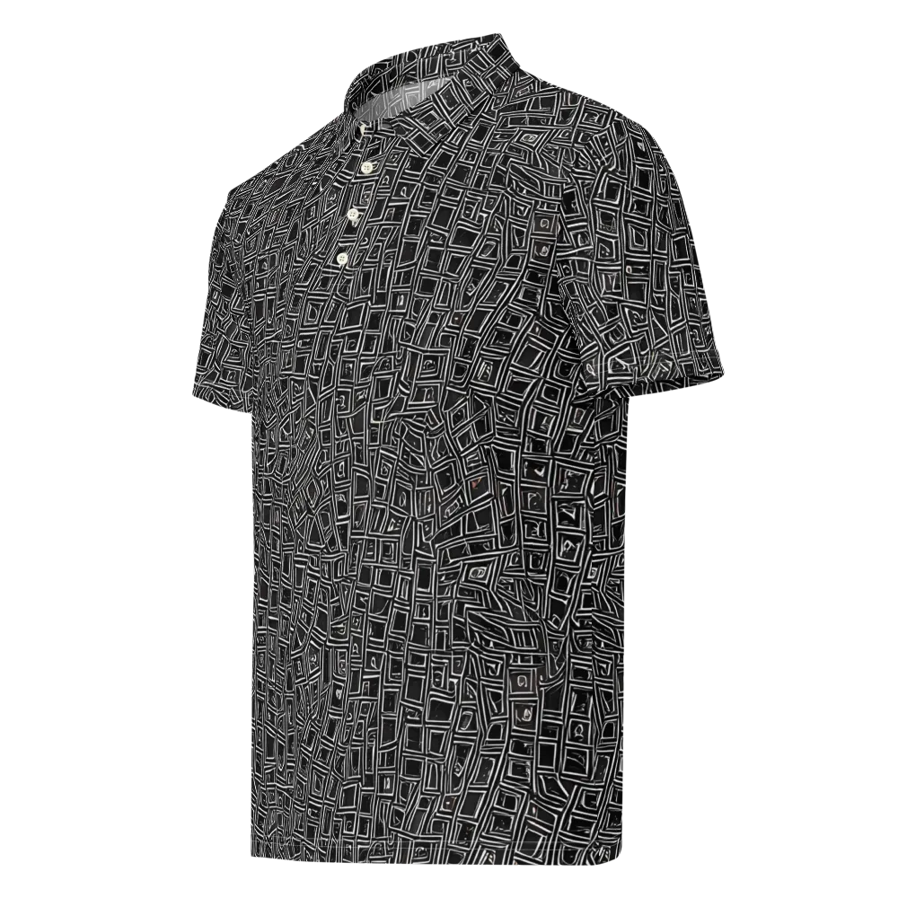 Noir Matrix on Men's Slim Fit Polo Shirt — Left Front