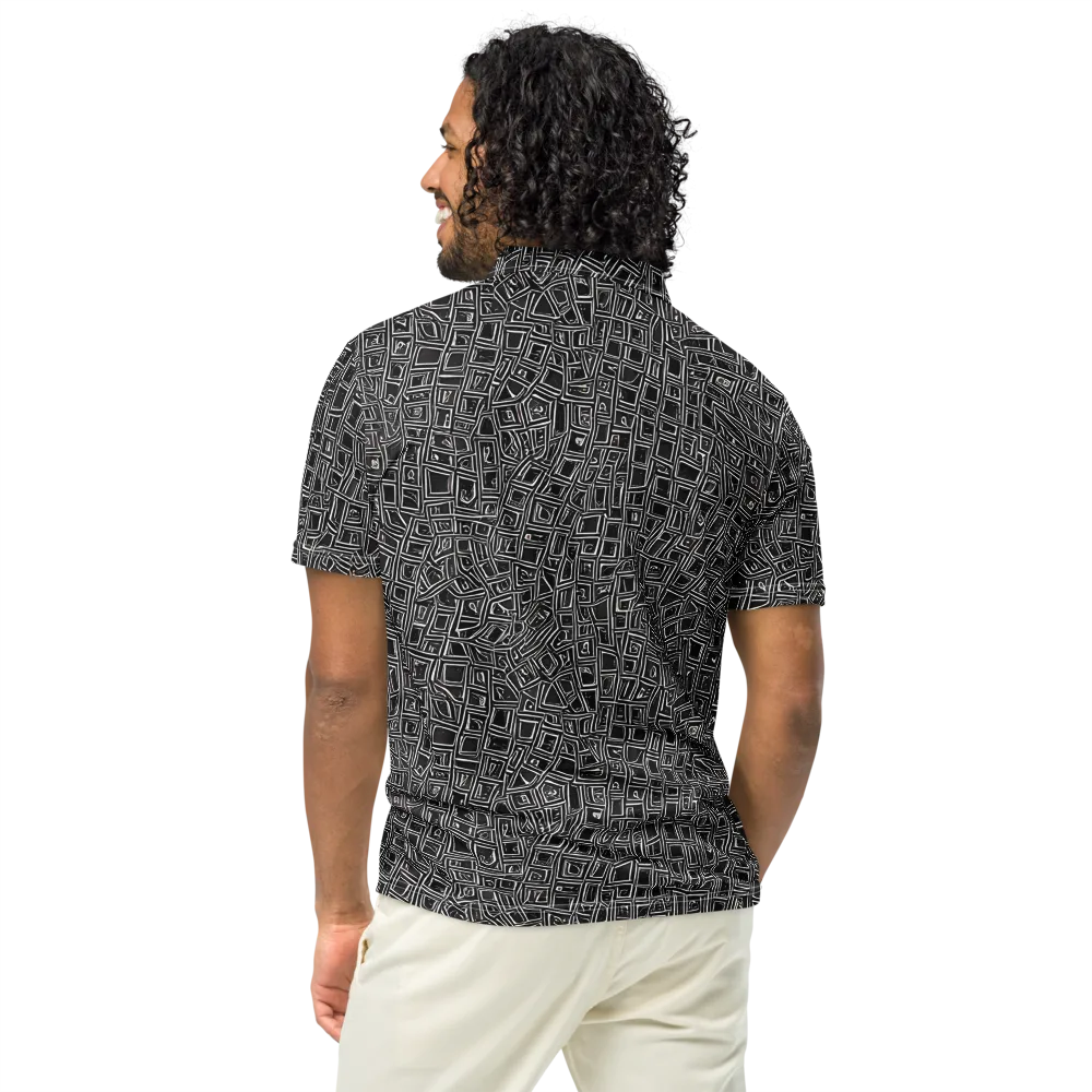 Noir Matrix on Men's Slim Fit Polo Shirt — Back