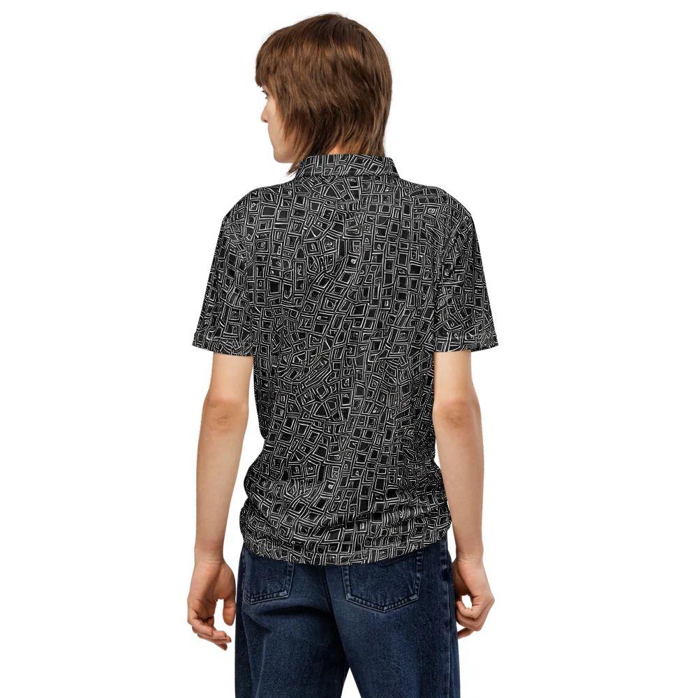 Noir Matrix on Men's Slim Fit Polo Shirt — Back
