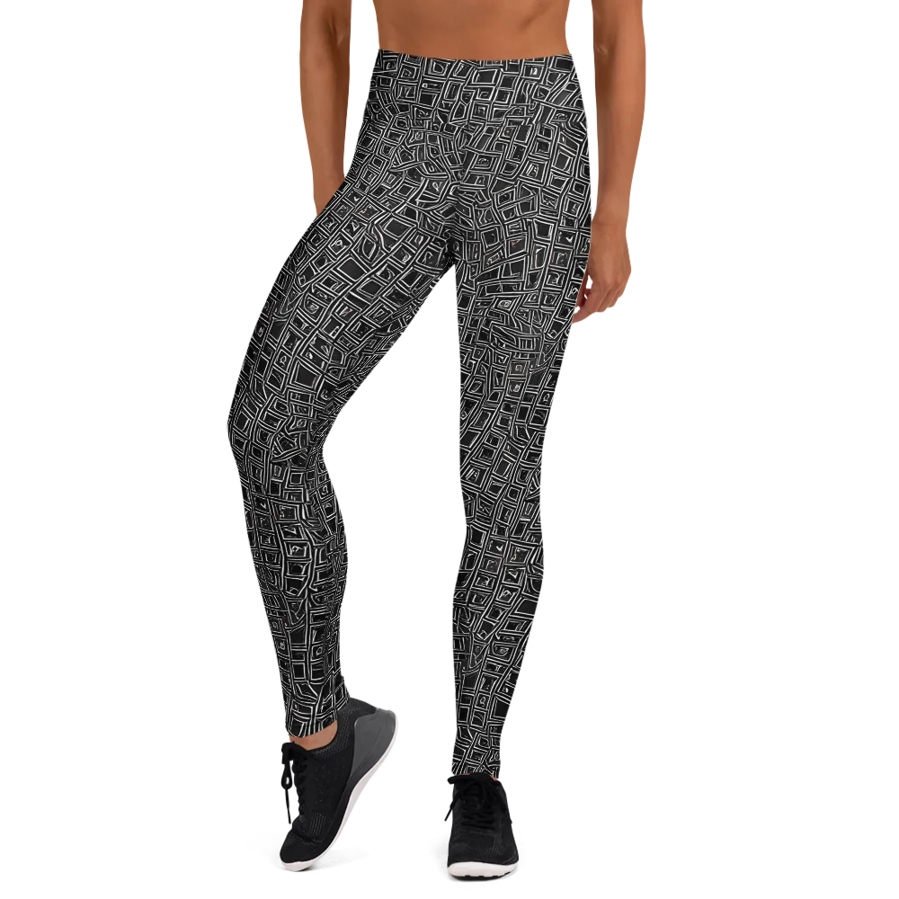 Noir Matrix on Yoga Leggings — Front