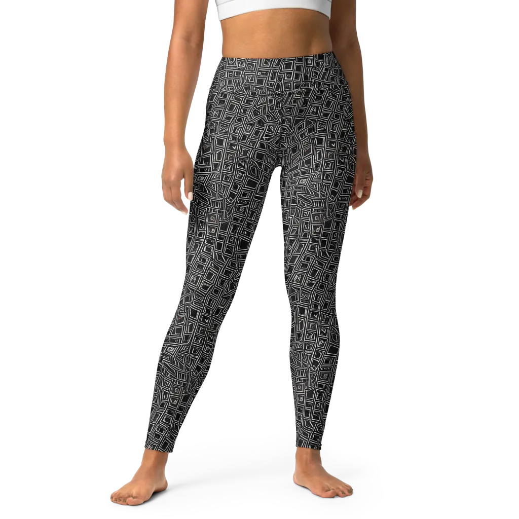 Noir Matrix on Yoga Leggings — Front