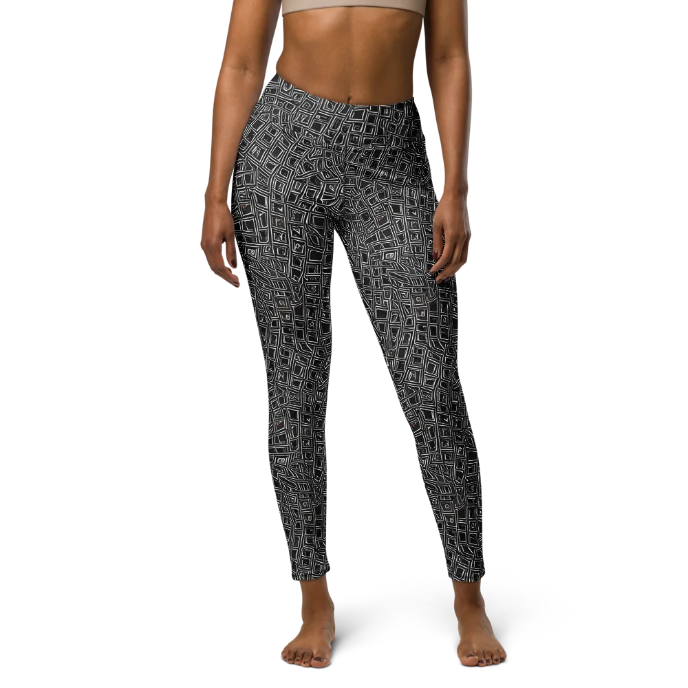 Noir Matrix on Yoga Leggings — Front