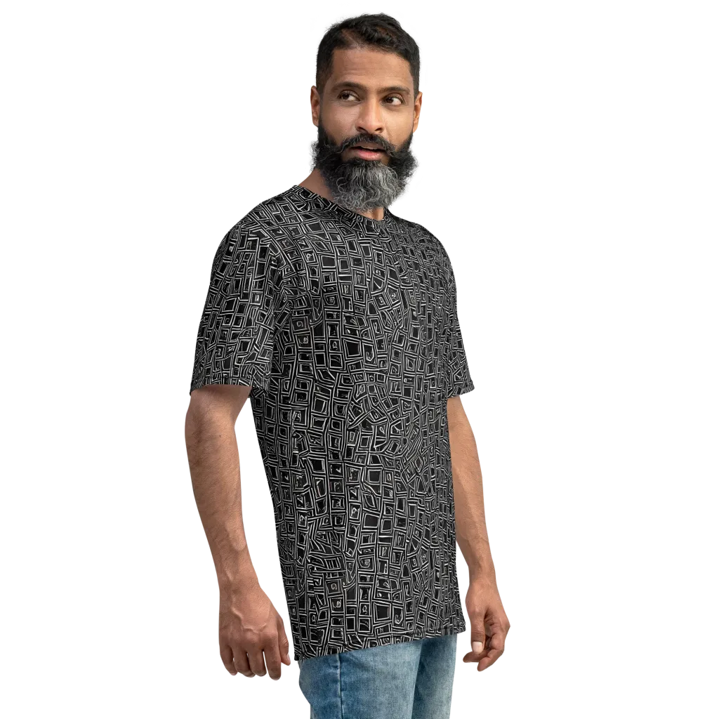 Noir Matrix on Men's Crew Neck T-Shirt — Right